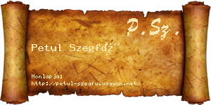 Petul Szegfű névjegykártya